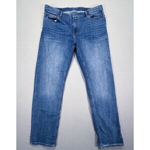 Banana Republic Traveler Jeans Mens 40x34 Good Blue Straight Fit Lyocell Blend